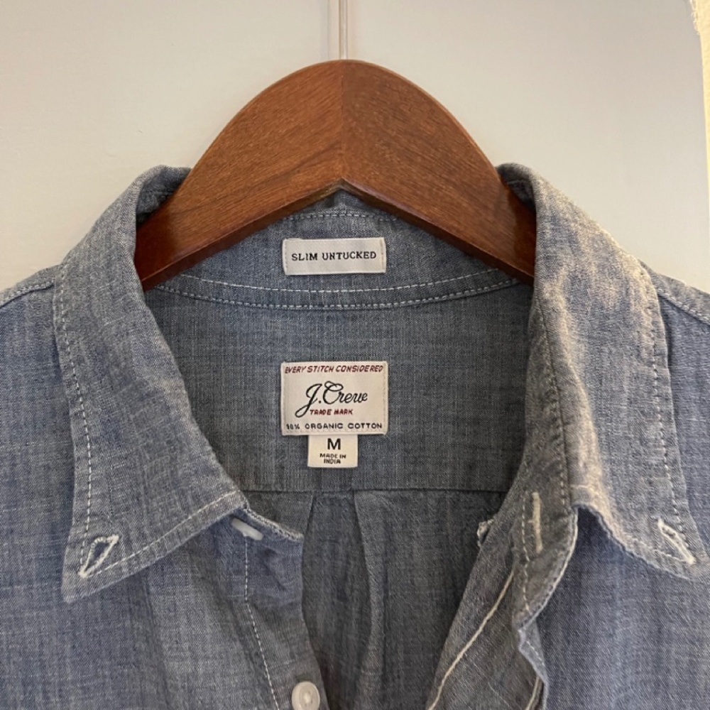 WORK IT J Crew Men's Slim Fit Denim Worksheet Chambray Dark Wash Medium